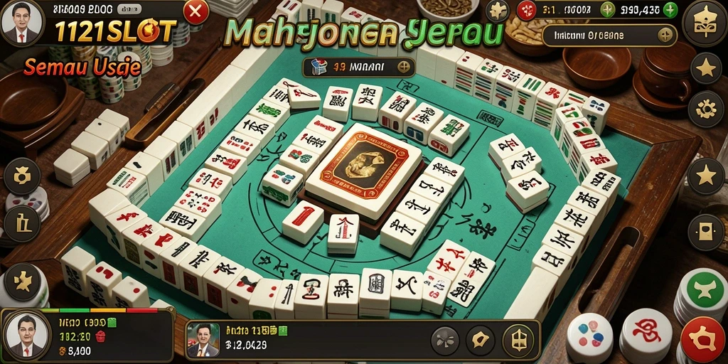 Tampilan gameplay <strong>1121SLOT</strong> dengan strategi Mahjong yang menyenangkan.