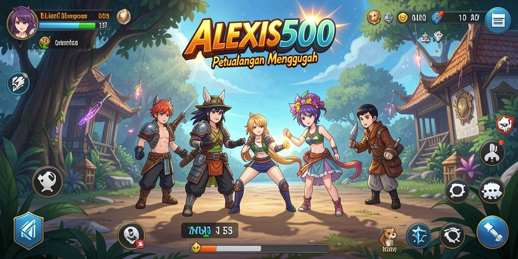 Tampilan gameplay ALEXIS500 yang dinamis dan seru.