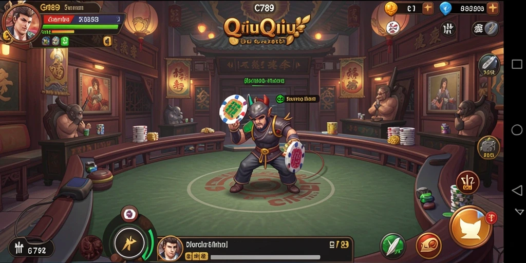 Tampilan gameplay seru dari C789 yang menampilkan QiuQiu.