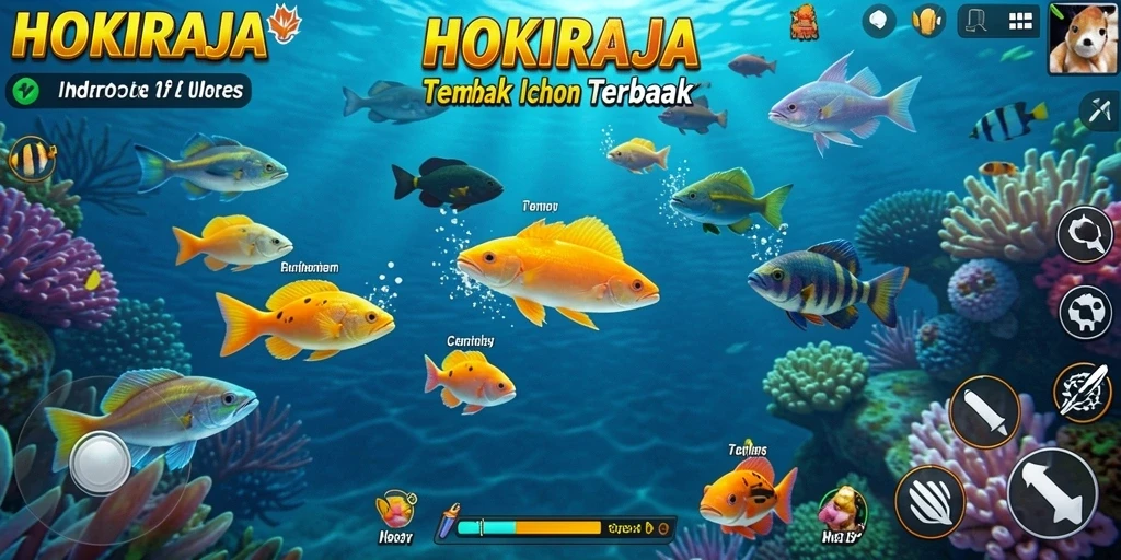Tampilan gameplay seru dari HOKIRAJA saat menangkap ikan.