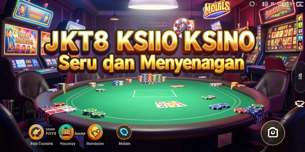 Tampilan utama JKT8 menampilkan berbagai permainan Kasino yang seru.