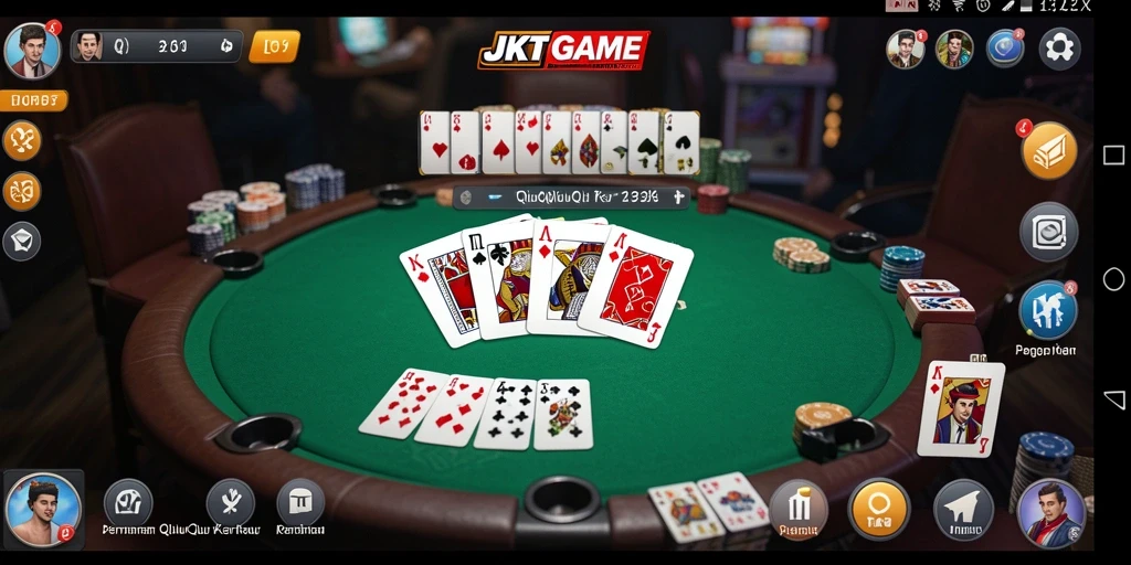 Screenshot JKTGAME menunjukkan keseruan permainan QiuQiu yang intens.