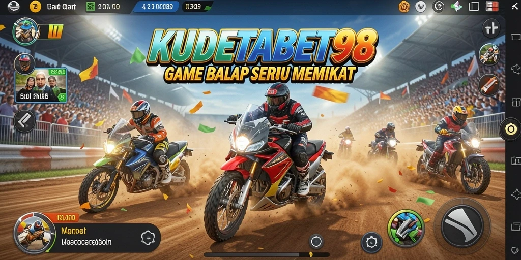 Tampilan gameplay balapan yang menegangkan di KUDETABET98.