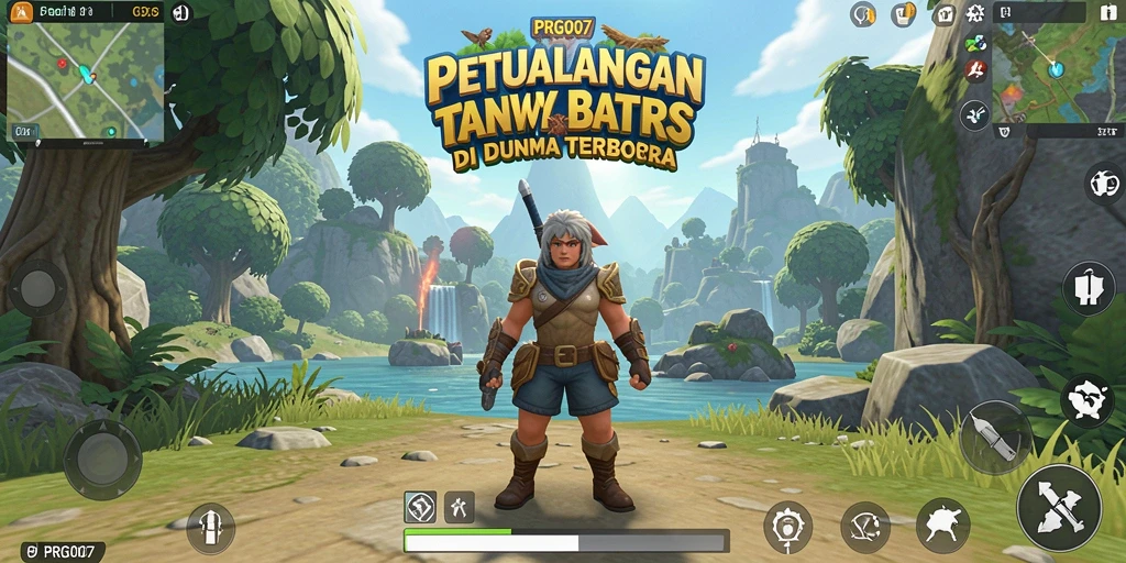 Tampilan gameplay PRG007 menunjukkan eksplorasi dunia terbuka yang luas.